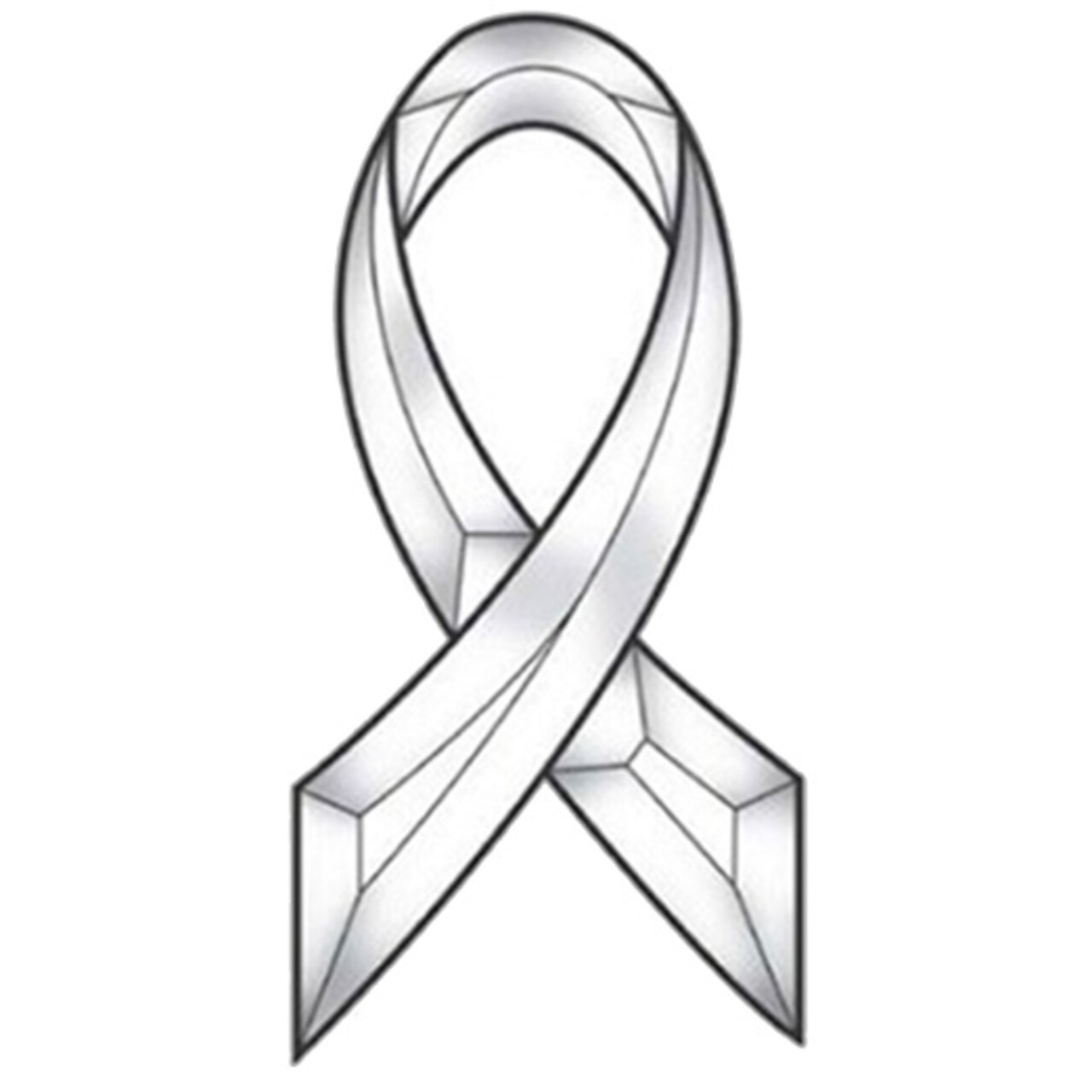 3-5/8"x7-1/2" Exquisite Clear Glass Awareness Ribbon Bevel Cluster EC140